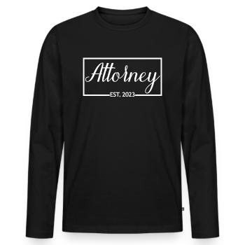Attorney Est. 2023 Graduated Attorney Student Gift - Men's Premium Organic Long Sleeve Shirt - black - Front - Nico (187cm)