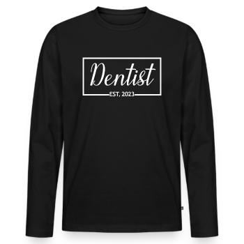Zahnarzt Est. 2023 Abschluss Student der Zahnmedizin - Männer Premium Bio Langarmshirt - Schwarz - Vorne - Nico (187cm)