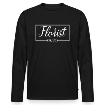 Florist Est. 2023 Graduated Florist Student Gift - Männer Premium Bio Langarmshirt - Schwarz - Vorne - Nico (187cm)