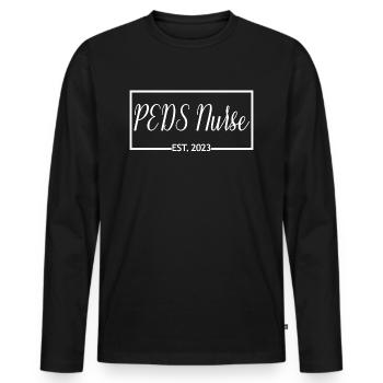 PEDS-Krankenschwester Est. 2023 Abschluss als Krankenpfleger - Männer Premium Bio Langarmshirt - Schwarz - Vorne - Nico (187cm)