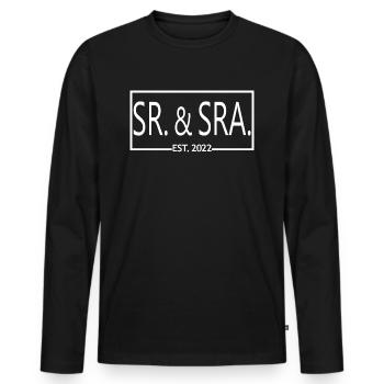 Sr. & Sra. Est. 2022 - Hochzeitsgeschenk für Männer & Frauen - Männer Premium Bio Langarmshirt - Schwarz - Vorne - Nico (187cm)