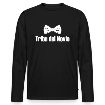 Tribu del Novio Groom's Tribe Wedding Groomsmen - Men's Premium Organic Long Sleeve Shirt - black - Front - Nico (187cm)