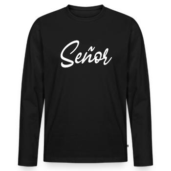 Señor Engagement Groom To Be Wedding Party - Men's Premium Organic Long Sleeve Shirt - black - Front - Nico (187cm)