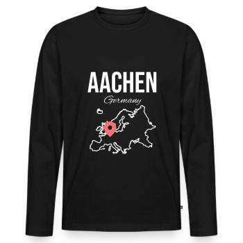 Aix-la-Chapelle, Allemagne, Cathédrale d’Aix-la-Chapelle Allemagne - T-shirt manches longues Premium bio Homme - noir - Devant - Nico (187cm)
