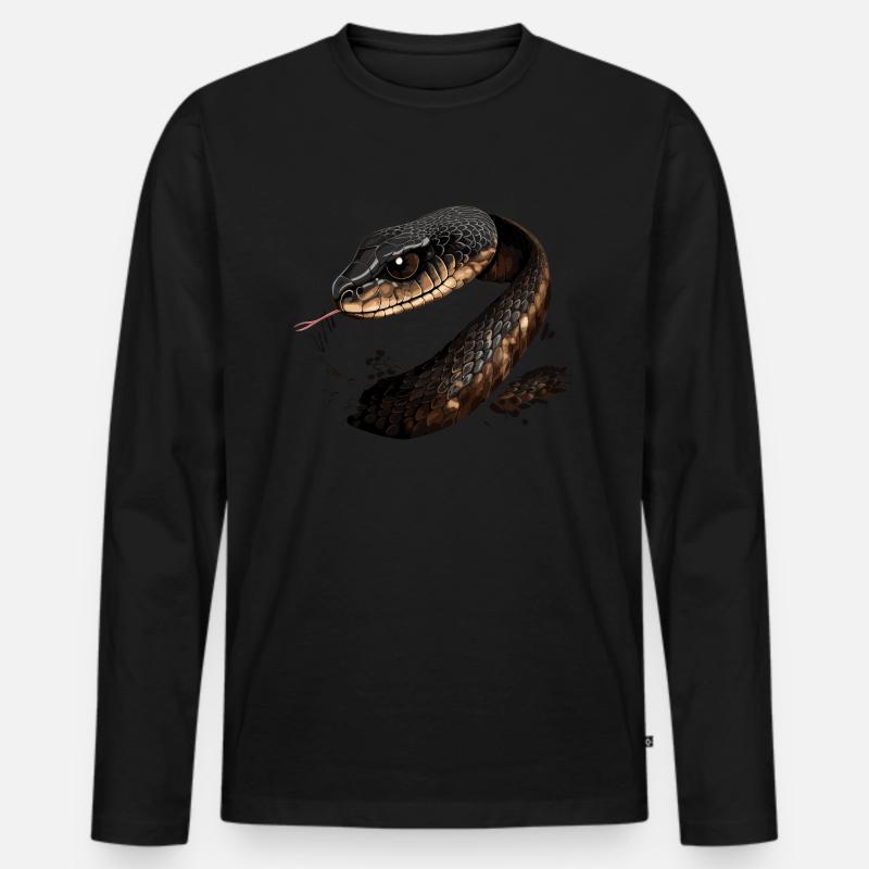 Schlange - Männer Premium Bio Langarmshirt - Schwarz