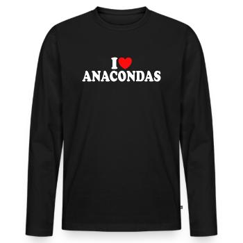 Liebt Anakondas, liebt Schlangen - Männer Premium Bio Langarmshirt - Schwarz - Vorne - Nico (187cm)