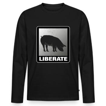 Liberate Vegan Animal Liberation - Men's Premium Organic Long Sleeve Shirt - black - Front - Nico (187cm)