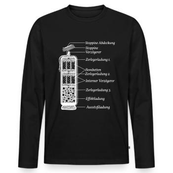 Pyrotechnik Feuerwerk Funktion Pyro - Männer Premium Bio Langarmshirt - Schwarz - Vorne - Nico (187cm)