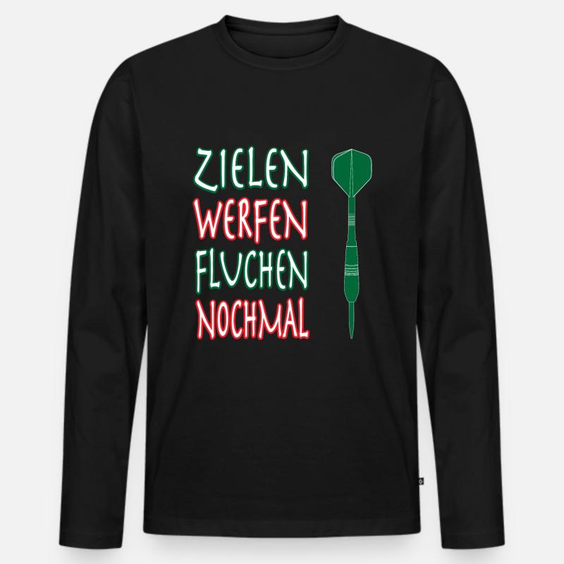Dart - Männer Premium Bio Langarmshirt - Schwarz