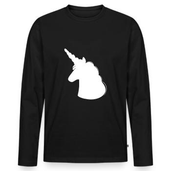Unicorn unicorn - Men's Premium Organic Long Sleeve Shirt - black - Front - Nico (187cm)
