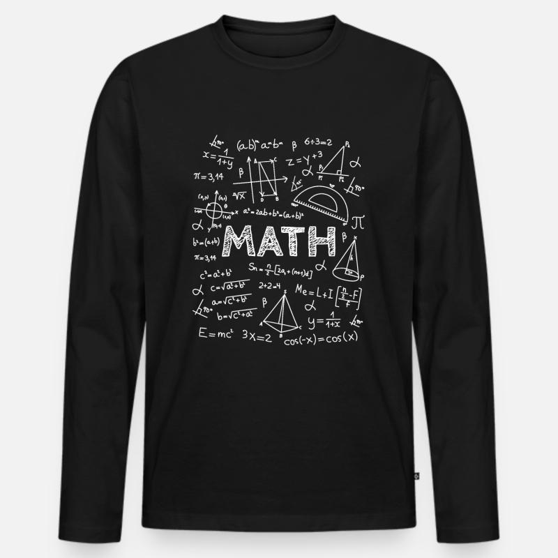 Math math mathématicien compréhension physique - T-shirt manches longues Premium bio Homme - noir