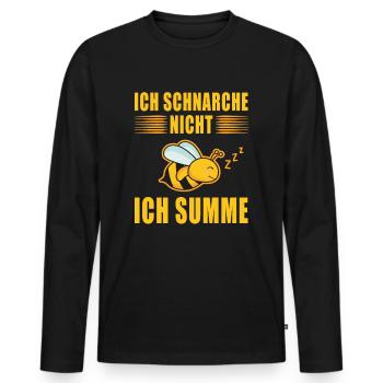 Les abeilles dorment je ne ronfle pas je somme - T-shirt manches longues Premium bio Homme - noir - Devant - Nico (187cm)