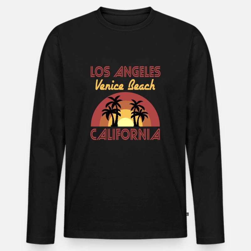 Los Angles Venice Beach California Geschenk - Männer Premium Bio Langarmshirt - Schwarz