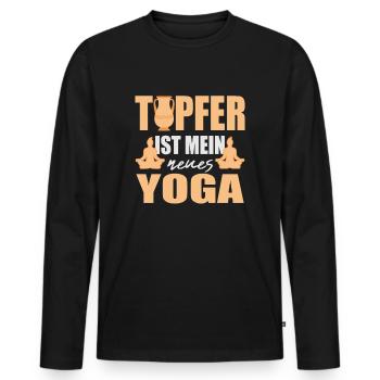Pottery my new yoga potter passion - Men's Premium Organic Long Sleeve Shirt - black - Front - Nico (187cm)
