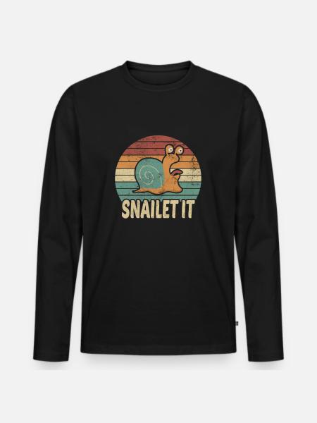 Snailet It pun snail snail gift - Men's Premium Organic Long Sleeve Shirt - black