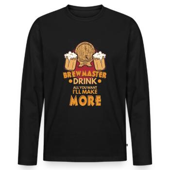 Brewmaster Drink Brauen Brauerei Bier Bierfreund - Männer Premium Bio Langarmshirt - Schwarz - Vorne - Nico (187cm)