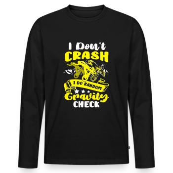 Fahrradfahrer Radtour Crash Random Gravity Check - Männer Premium Bio Langarmshirt - Schwarz - Vorne - Nico (187cm)
