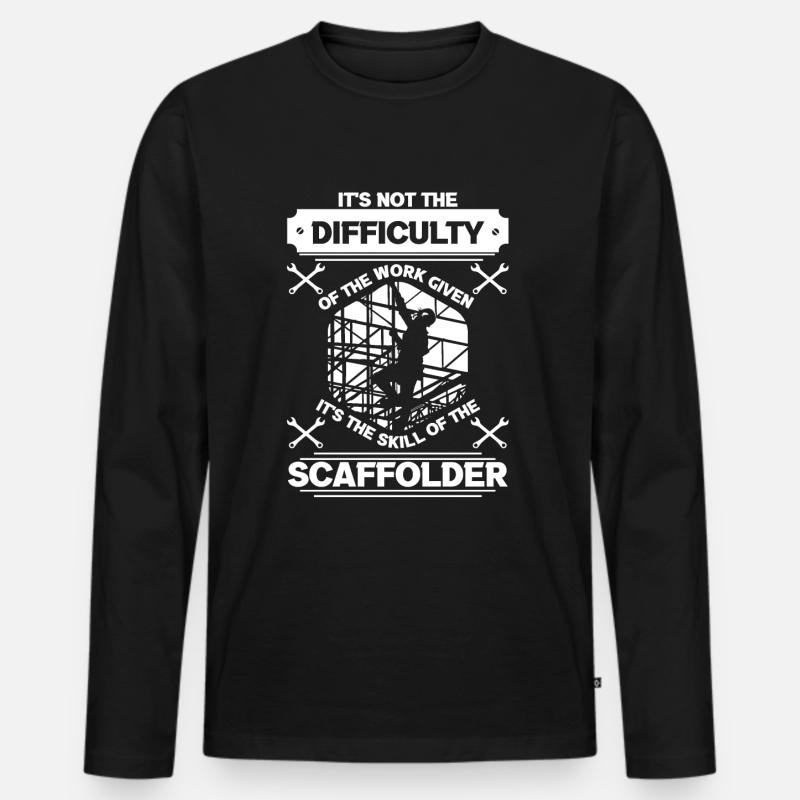 Scaffolder Builder Gerüstbauer Baugerüst Beruf - Männer Premium Bio Langarmshirt - Schwarz