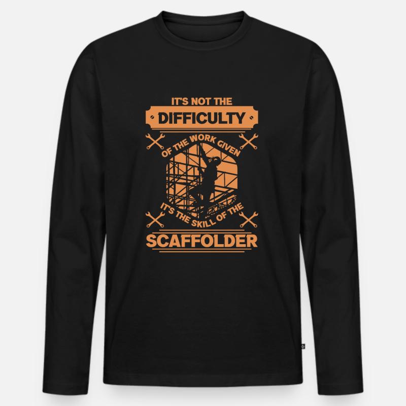 Gerüstbauer Baugerüst Gerüst Handwerker Baustelle - Männer Premium Bio Langarmshirt - Schwarz