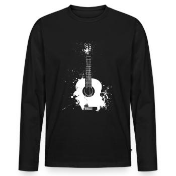 Guitarist Guitar Player Vintage Guitar - Men's Premium Organic Long Sleeve Shirt - black - Front - Nico (187cm)