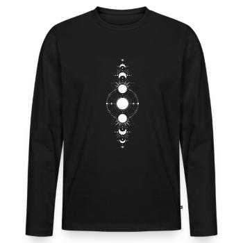 Occult Grunge Moon Gothic Okkult Aesthetic - Männer Premium Bio Langarmshirt - Schwarz - Vorne - Nico (187cm)