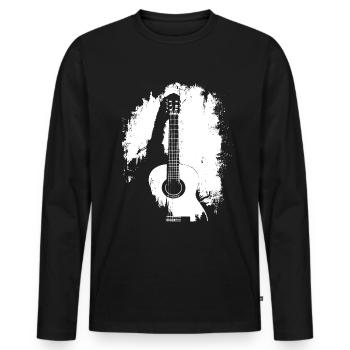 Guitariste Guitariste Vintage Guitariste - T-shirt manches longues Premium bio Homme - noir - Devant - Nico (187cm)