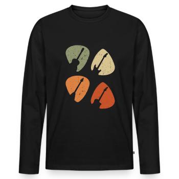 Guitariste Guitariste Guitariste Guitariste Vintage - T-shirt manches longues Premium bio Homme - noir - Devant - Nico (187cm)