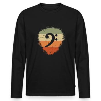 Bassiste Clef Bass Vintage Guitar - T-shirt manches longues Premium bio Homme - noir - Devant - Nico (187cm)