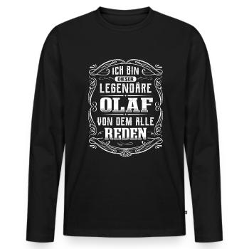 Ich bin dieser legendäre Olaf - Männer Premium Bio Langarmshirt - Schwarz - Vorne - Nico (187cm)