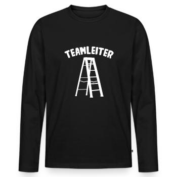 Teamleiter Abteilungsleitung Teamleitung - Männer Premium Bio Langarmshirt - Schwarz - Vorne - Nico (187cm)