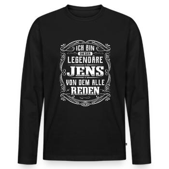 Ich bin dieser legendäre Jens - Männer Premium Bio Langarmshirt - Schwarz - Vorne - Nico (187cm)