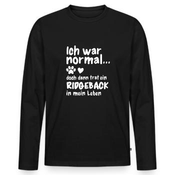 Rhodesian Ridgeback Hund Hundehalter Hund - Männer Premium Bio Langarmshirt - Schwarz - Vorne - Nico (187cm)