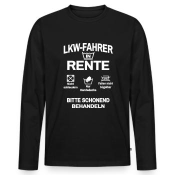 LKW Fahrer in Rente - Männer Premium Bio Langarmshirt - Schwarz - Vorne - Nico (187cm)