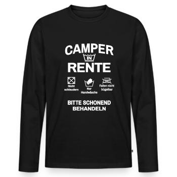 Camper in Rente Camping Rentner - Männer Premium Bio Langarmshirt - Schwarz - Vorne - Nico (187cm)