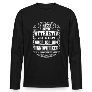 Handwerker Humor Handwerk Lustig Heimwerker - Männer Premium Bio Langarmshirt - Schwarz - Vorne - Nico (187cm)