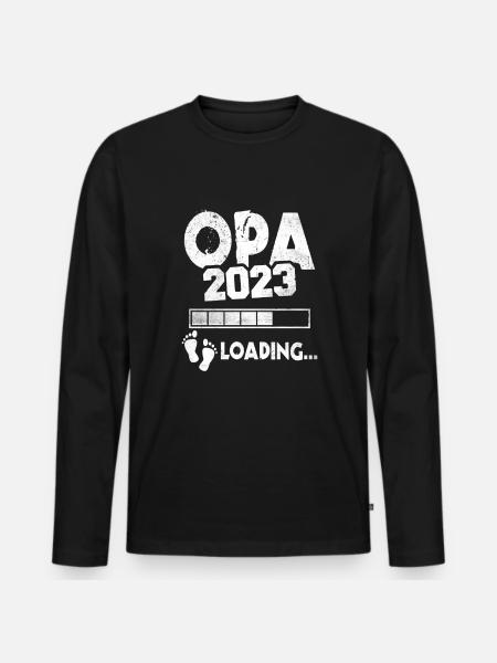 Werdender Opa 2023 Loading Nachwuchs Großvater - Männer Premium Bio Langarmshirt - Schwarz