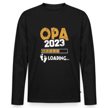 Grand-père à venir 2023 Chargement de la progéniture Grand-père - T-shirt manches longues Premium bio Homme - noir - Devant - Nico (187cm)