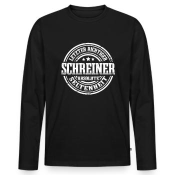 Letzter Schreiner Absolute Seltenheit - Männer Premium Bio Langarmshirt - Schwarz - Vorne - Nico (187cm)
