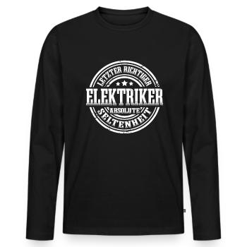 Elektriker Absolute Seltenheit - Männer Premium Bio Langarmshirt - Schwarz - Vorne - Nico (187cm)