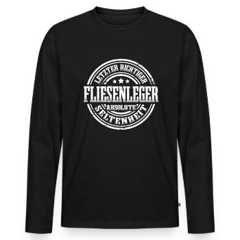 Letzter Fliesenleger Absolute Seltenheit - Männer Premium Bio Langarmshirt - Schwarz - Vorne - Nico (187cm)
