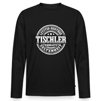 Letzter Tischler Absolute Seltenheit - Männer Premium Bio Langarmshirt - Schwarz - Vorne - Nico (187cm)