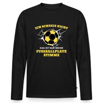 Fußballtrainer Fußball Fußballplatz schreien laut - Männer Premium Bio Langarmshirt - Schwarz - Vorne - Nico (187cm)