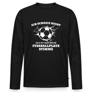 Fußballplatz Fußfall Fußballtrainer Geschenk Humor - Männer Premium Bio Langarmshirt - Schwarz - Vorne - Nico (187cm)
