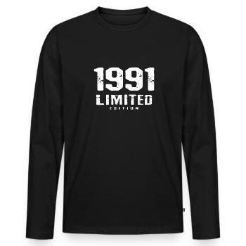 31st Birthday Limited Edition 1991 31 years - Men's Premium Organic Long Sleeve Shirt - black - Front - Nico (187cm)