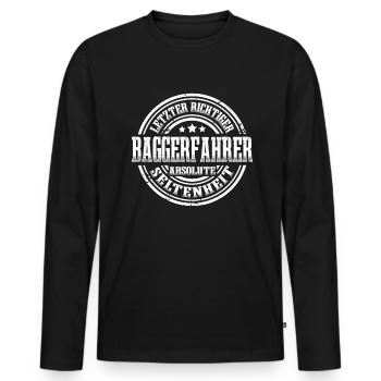 Baggerfahrer Seltenheit Lustig Baggerführer - Männer Premium Bio Langarmshirt - Schwarz - Vorne - Nico (187cm)