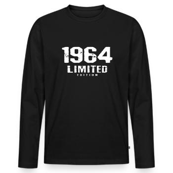 58e anniversaire Édition limitée 1964 58 ans - T-shirt manches longues Premium bio Homme - noir - Devant - Nico (187cm)