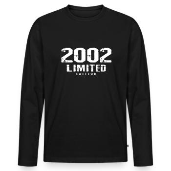 20e anniversaire Édition limitée 2002 20 ans - T-shirt manches longues Premium bio Homme - noir - Devant - Nico (187cm)