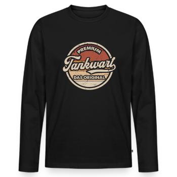 Tankwart Original Lustig Tankwärter - Männer Premium Bio Langarmshirt - Schwarz - Vorne - Nico (187cm)