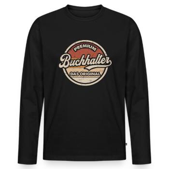 Buchhalter Original Lustig Buchhaltung - Männer Premium Bio Langarmshirt - Schwarz - Vorne - Nico (187cm)