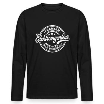 Elektroingenieur Original Elektro Ingenieur - Männer Premium Bio Langarmshirt - Schwarz - Vorne - Nico (187cm)